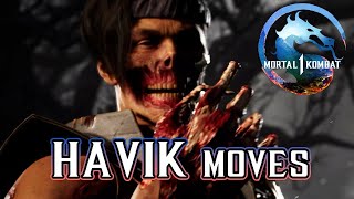 Mortal Kombat 1 - Havik Moves Guide [w. Inputs & Blood]