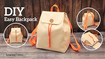 EASY BACKPACK TUTORIAL | How to make a simple Backpack for adult [sewingtimes]