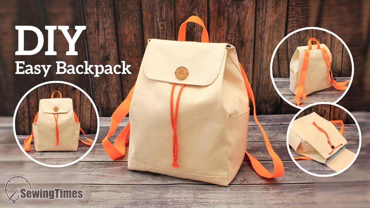 EASY BACKPACK TUTORIAL  How to make a simple Backpack for adult  [sewingtimes] 