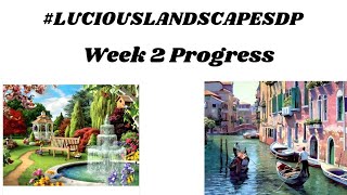 Progress Report Week 2 #lusciouslandscapesdp #diamondpaintingwithfriends2025 #diamondpainting
