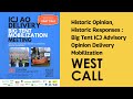 ICJ AO Delivery Big Tent Mobilization Session – West Call