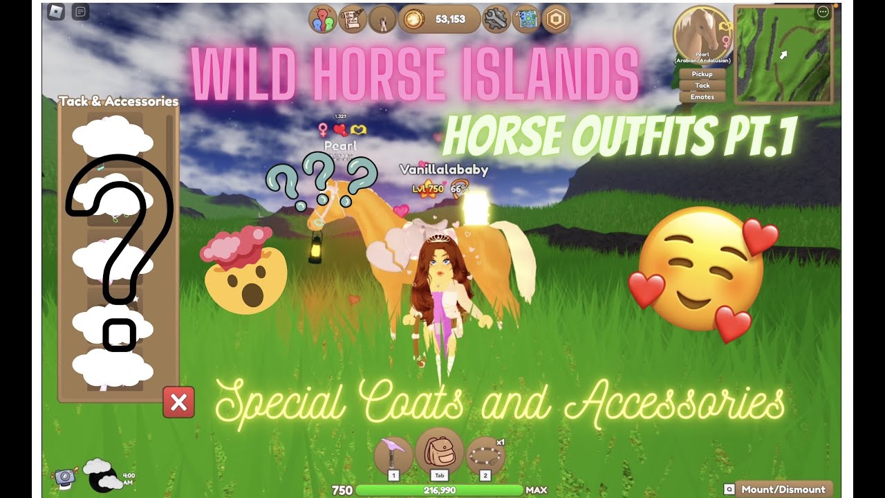 Cute Horse tacks! Horse Outfits Pt. 1 Wild horse Islands Roblox YouTube