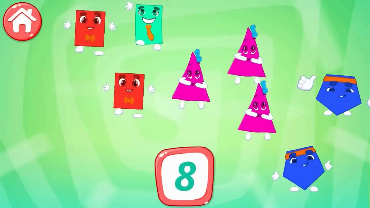 Learning Numbers and Shapes - Game for Toddlers - YouTube