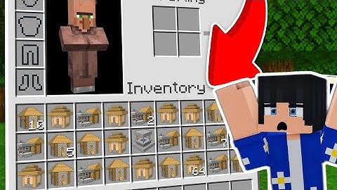 Villagers Hide in His Inventory in Minecraft
