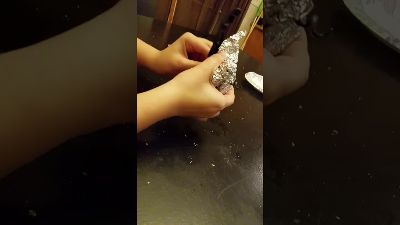 Driling ball of tin foil YouTube