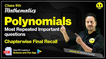 Class 9th Maths Polynomials Most important Questions with Ushank sir