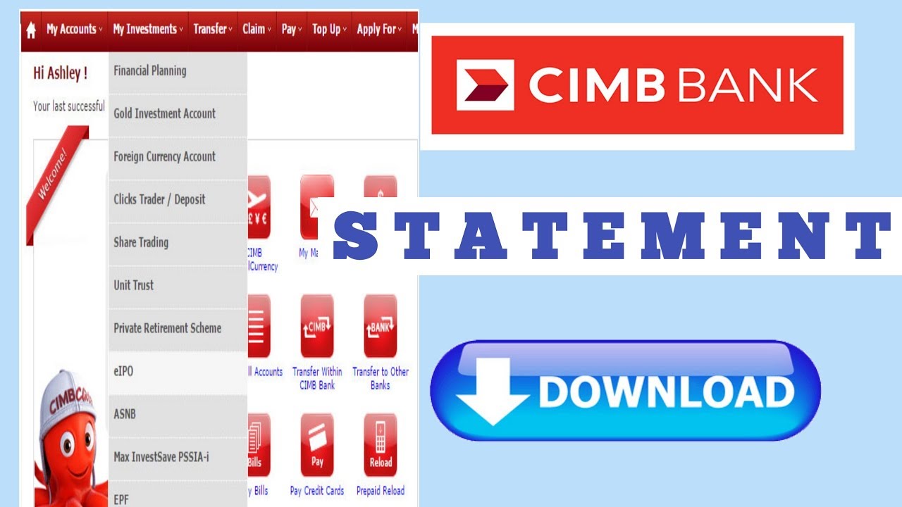 Statement how to get cimb bank How to