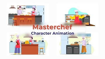 Flat Character Motion Graphic Animation | After Effects Templates | MasterChef Character Pack #2