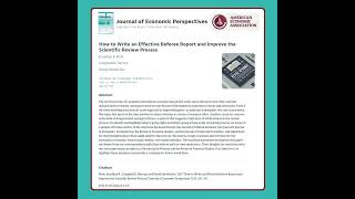 How to Write an Effective Referee Report (Berk et al. 2017) | JEP ABDC-A*