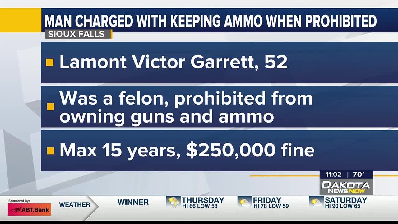Sioux Falls man convicted of Possession of Ammunition by a Felon - YouTube