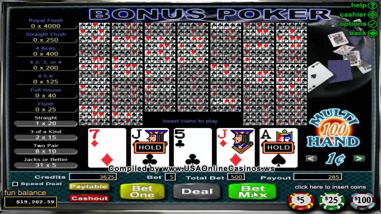 100 Hand Video Poker
