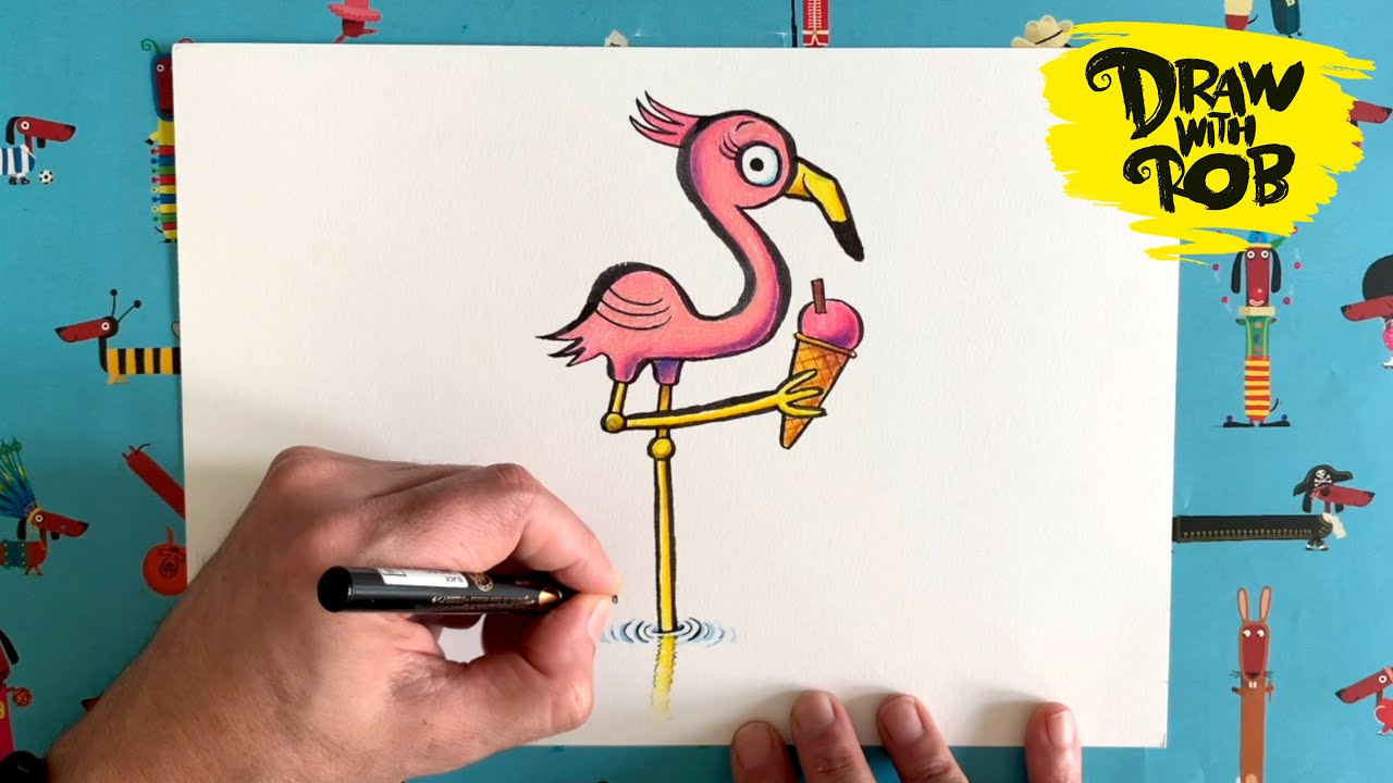 Drawwithrob 33 Flamingo Youtube