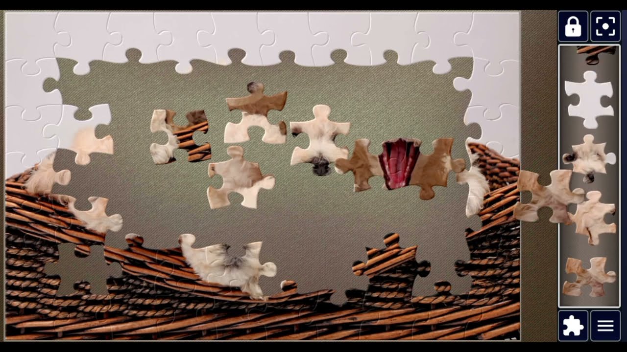 Cute White Puppies in the Basket 🧺🐶🐶🎉🧩 jigsaw puzzle 🧩//