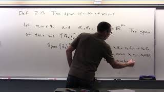 Linear Algebra, Lesson 6, Video 7:  Definition of Span