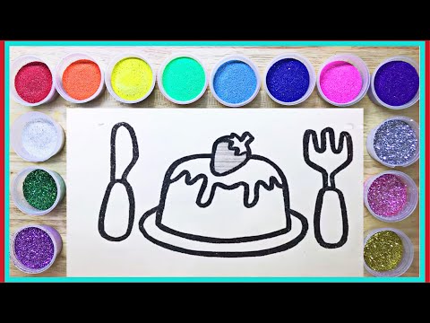 Video Tô Màu Tranh Cát Kim Tuyến Dĩa Bánh Dâu - Sand... - youtube