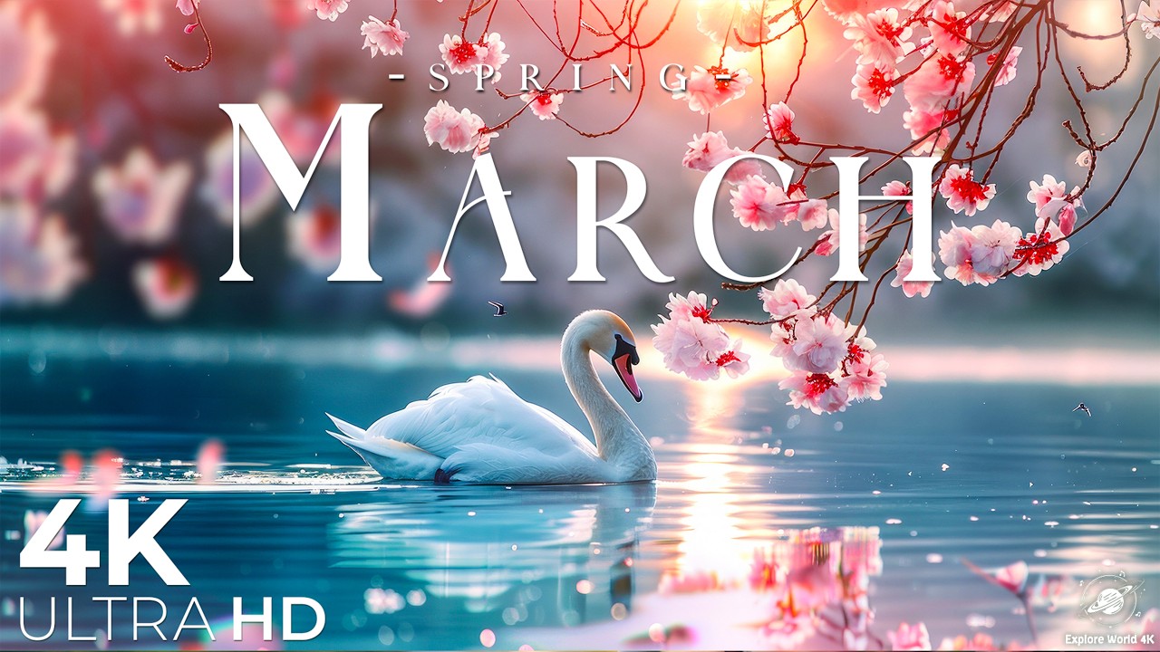 Весна в марте 4K 🌸 Цветущая природа и расслабляющая музыка для снятия стресса