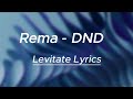 Rema - DND lyrics video || Levitate Lyrics