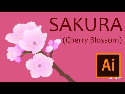 Drawing Sakura (Japanese Cherry Blossom) | Illustrator /【イラストメイキング】桜（さくら）描いてみた