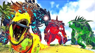 Domei o Dinossauro Mais PODEROSO Que Destroi Titans Como Se Ñ Fosse Nada! ARK SURVIVAL EVOLVED