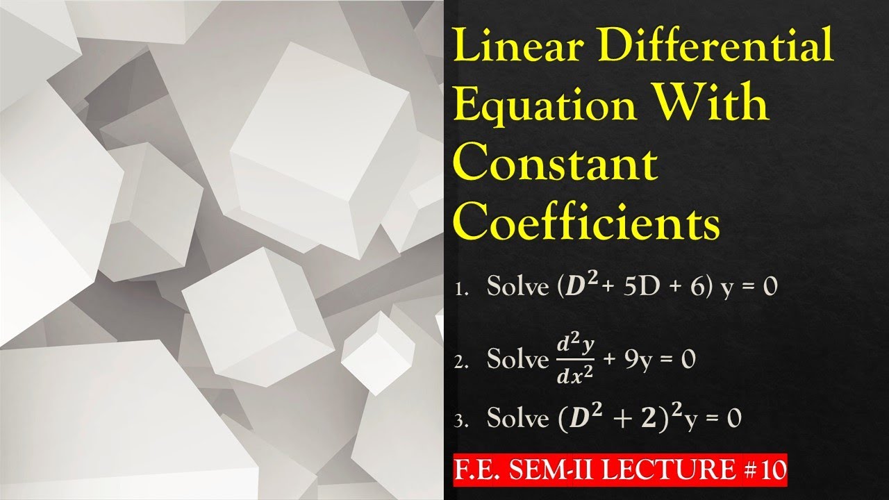 Solving Linear Differential Equations: A Step-by-Step Guide - YouTube