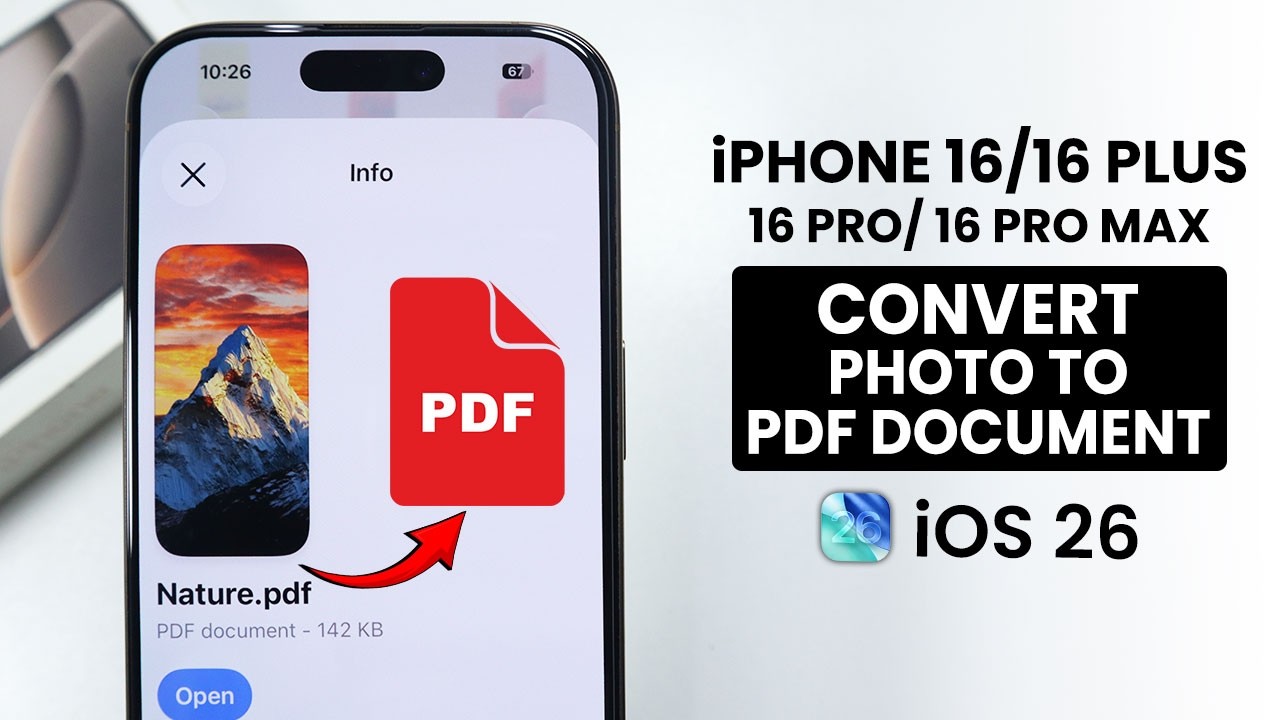 iOS 26 - How to Convert Photo to PDF on iPhone 16 & Pro - YouTube
