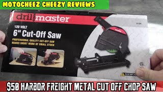 50 Harbor Freight Metal Cut Off Chop Saw. Drill Master 61204. Unbox, Closeup, Test. Junk Or Not?