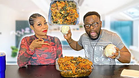 Nigerian Family Youtubers | Nigeria Food Mukbang| PUMPKIN LEAF SOUP with POUNDED YAM #WITHUS