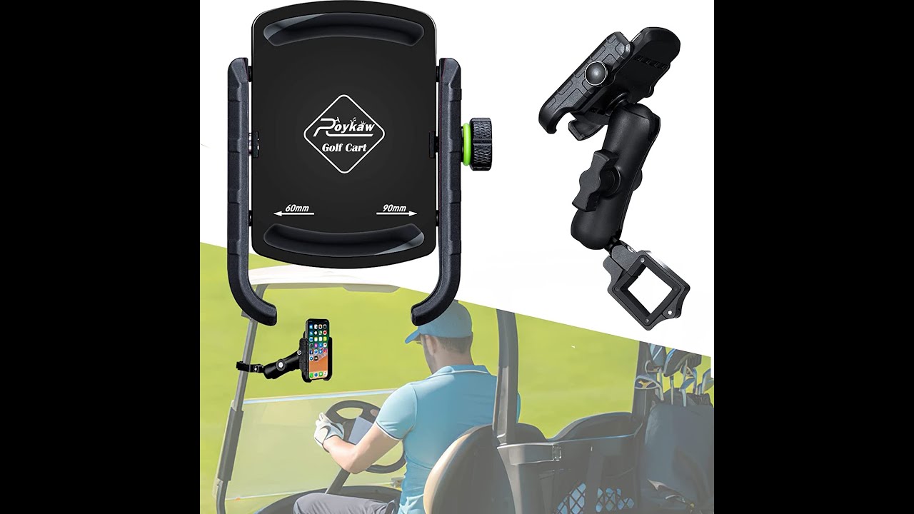 Roykaw Golf Cart Phone Mount Holder for iPhone/Galaxy/Google Pixel & GPS SkyCaddie SX400, SX500