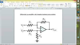 Difference op amplifier using multisim