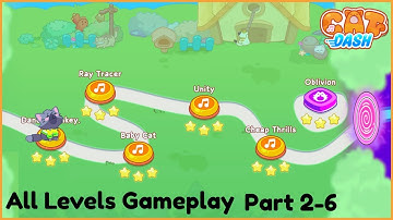 Cat Dash | All Levels Gameplay | Part 2-6 | Cat Park | Geometry Dash Style Music Runner