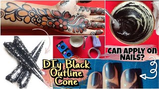 How to Make Black Border Outline Cone at Home | Stain stay 10 to 12 Days 😱 | @Beyouandbeauty screenshot 5
