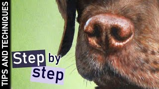 How to paint a dog nose in acrylics | Step by step tutorial