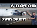 6 ROTOR 11,000RPM! N/A roll race WINNER and 3 WAY DRIFT at Chrome Events!