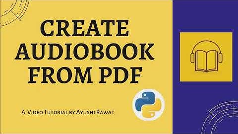 Create AudioBook from any Pdf | Python Project | Easy Tutorial