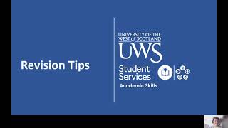 Revision Tips: UWS Academic Skills 2021-22