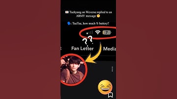 Taehyung on Weverse replied to an ARMY message 🤭 🗣️: TaeTae, how much % battery👀😜⁉️#taekook#shorts