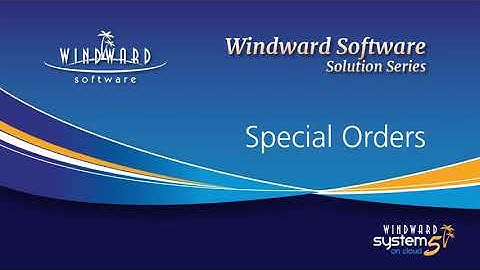 Special Orders-Windward Solution Series