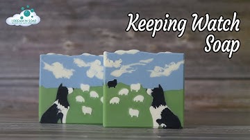 Cold process soap making, cold process embeds. Landscape soap