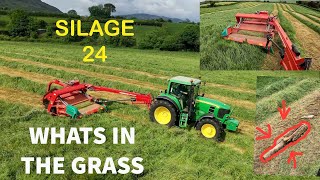 FIRST CUT SILAGE 24 PART 1 WHATS IN THE GRASS!! LUCKY ESCAPE