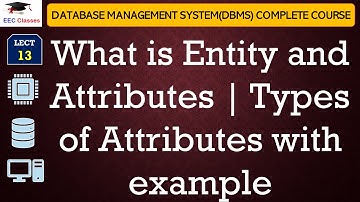 L13: What is Entity and Attributes | Types of Attributes with example | DBMS in Hindi