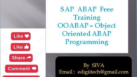 1. B. SAP ABAP -  OOABAP Introduction -