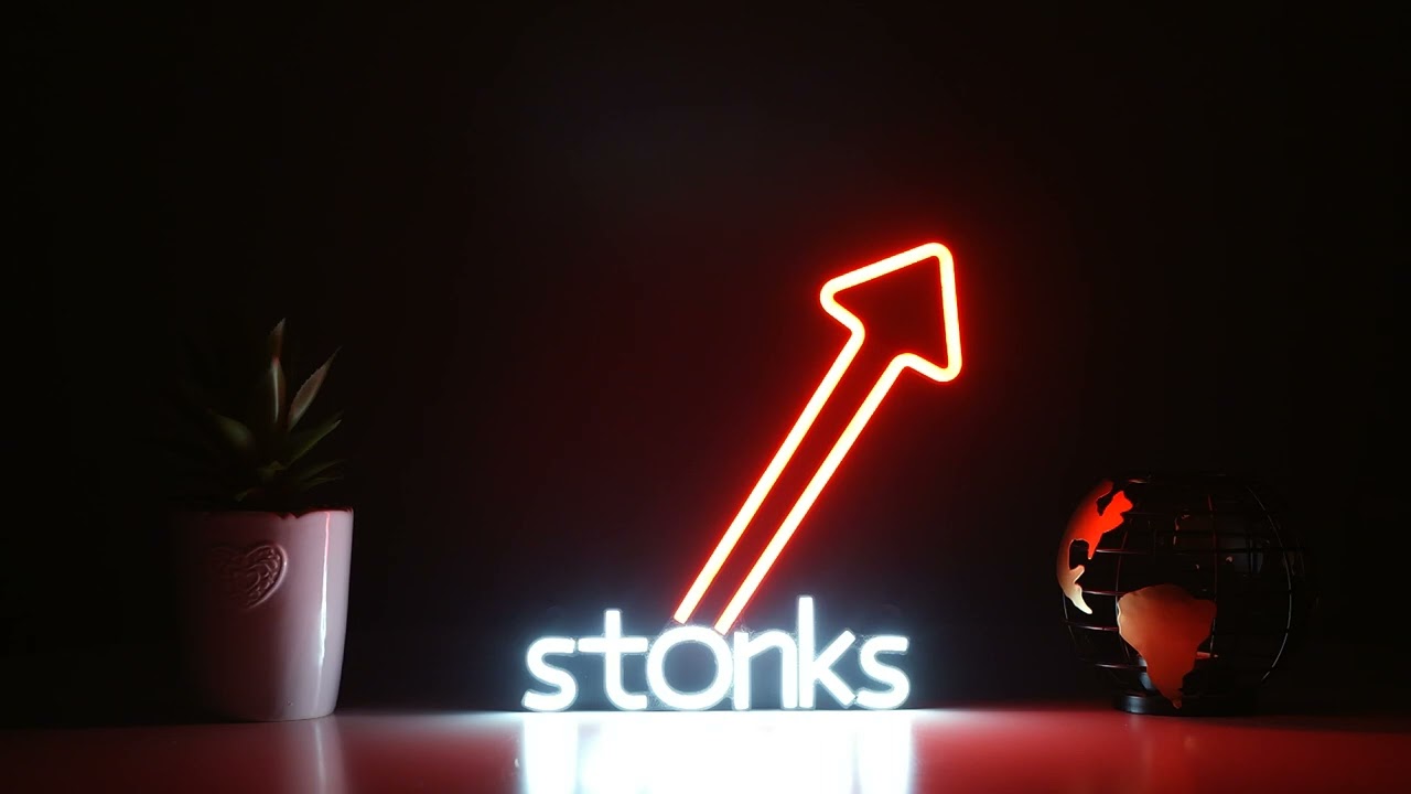 Stonks Led Neon Sign GME Bitcoin WSB Stocks