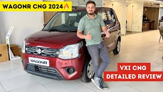 WagonR VXi CNG 2024 🔥|| WagonR CNG Top Variant Detailed Review || Rishabh Auto India