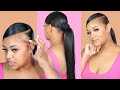 HOW TO GET FAKE EDGES + Detailed Ponytail Tutorial on short hair + MY VIDEO WENT VIRAL!