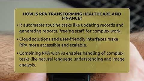 How Is RPA Transforming Healthcare And Finance? - Talking Tech Trends