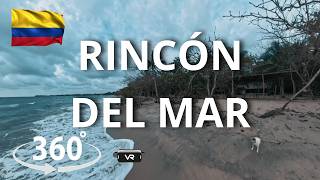 360° Peaceful Beach Walk 🌊 | Rincón del Mar Colombia 🇨🇴 | Pure Nature &amp; Ocean Sounds