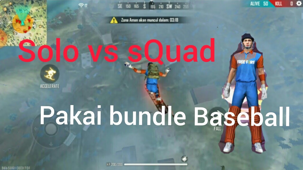 solo vs sQuad pakai bundle Baseball - YouTube