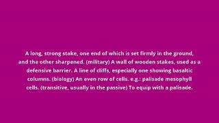 what is the meaning of palisade