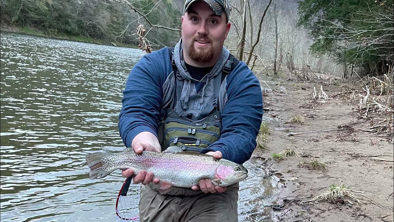 Trout Fishing Loyalsock Creek Mid April 2021; Rainbow Trout SLUGFEST