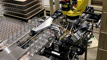 KPal C Plastic Container Palletizer System Utilizing FANUC Robotics